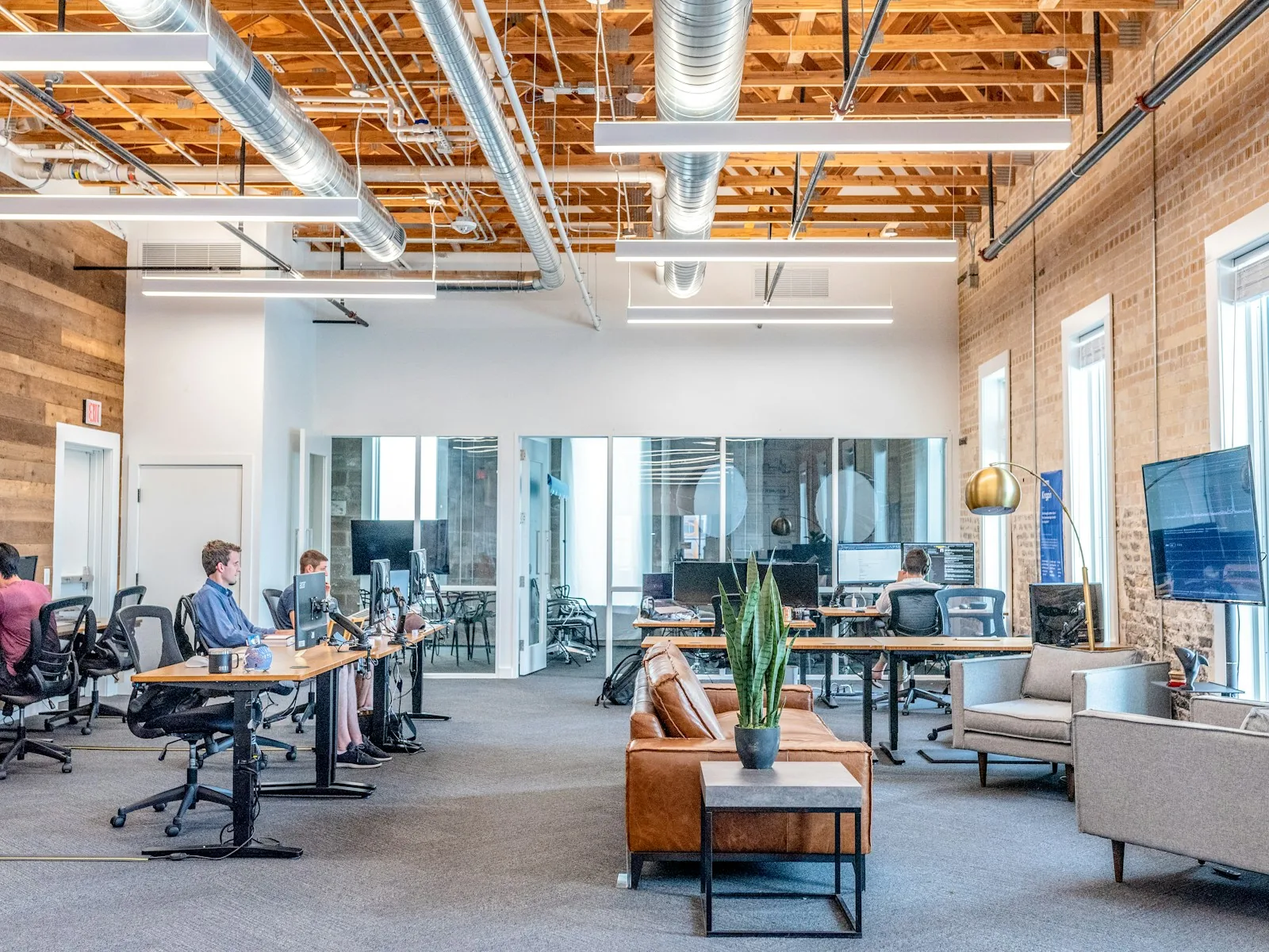 A team working together around a table